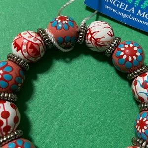 NWT Angela Moore red blue white   bracelet